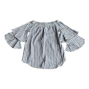 beachlunchlounge | Off-the-shoulder Stripped Blouse